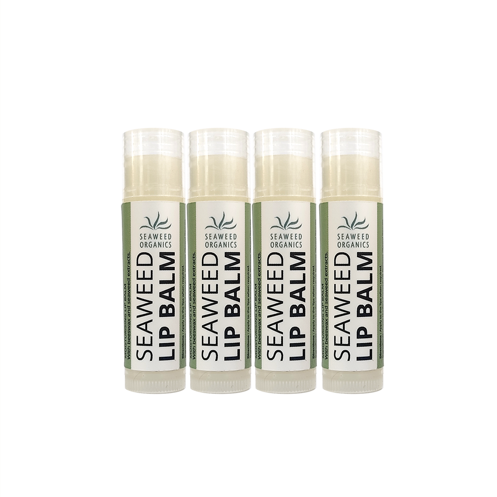 Seaweed Organics moisturising lip balm with seaweed extract in Case 4 packaging