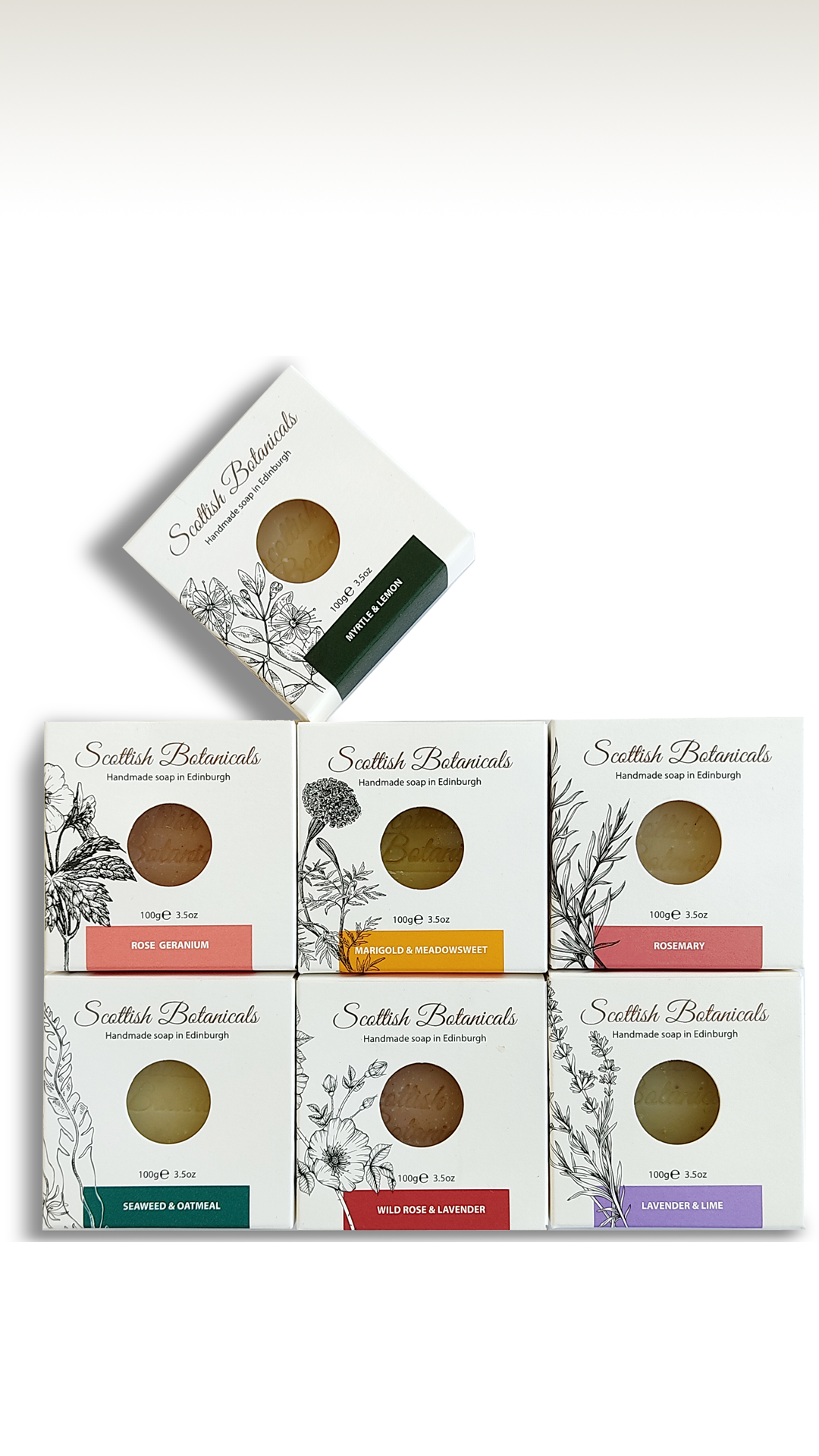 SCOTTISH BOTANICALS handmade soap giftset – bundle of 7 artisanal soap bars