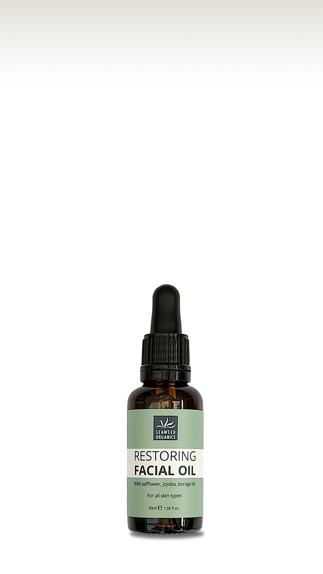 Nourishing facial oil with seaweed extracts and botanical oils for skin rejuvenation