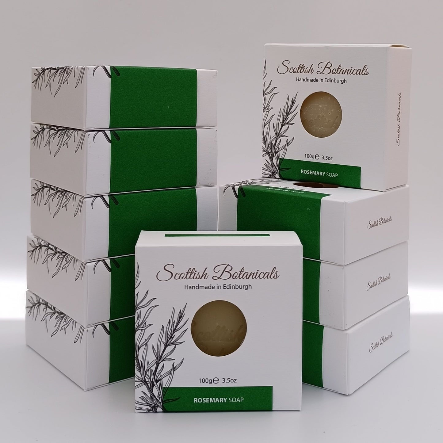 Natural rosemary soap set by SCOTTISH BOTANICALS – 10 vegan bars with refreshing scent