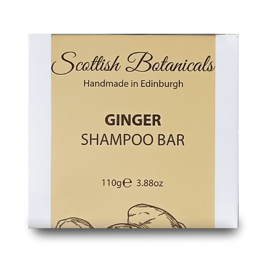 Vegan Scottish Botanicals ginger shampoo bar for revitalising hair care