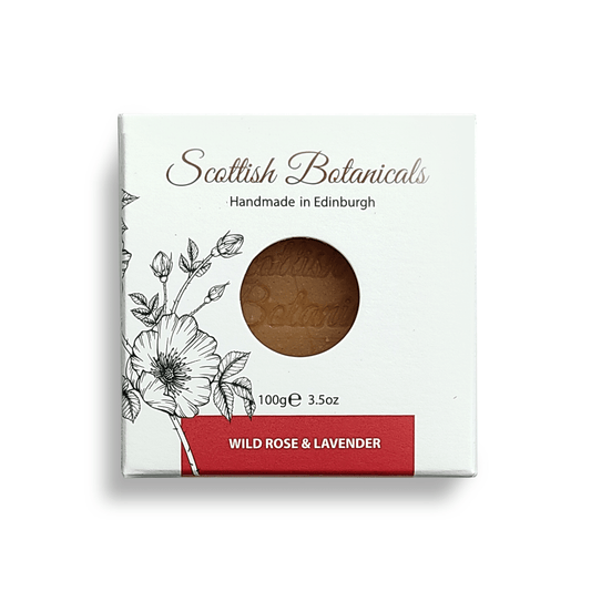 Botanical-inspired vegan soap with natural rose and lavender scent