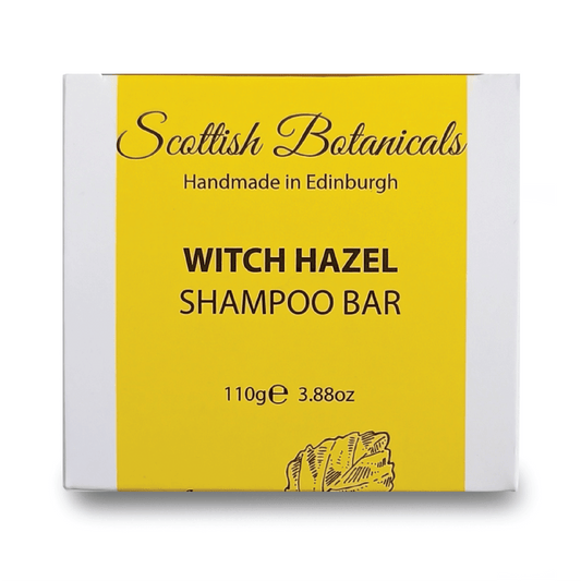 Vegan Scottish Botanicals witch hazel shampoo bar for scalp balance and gentle cleansing