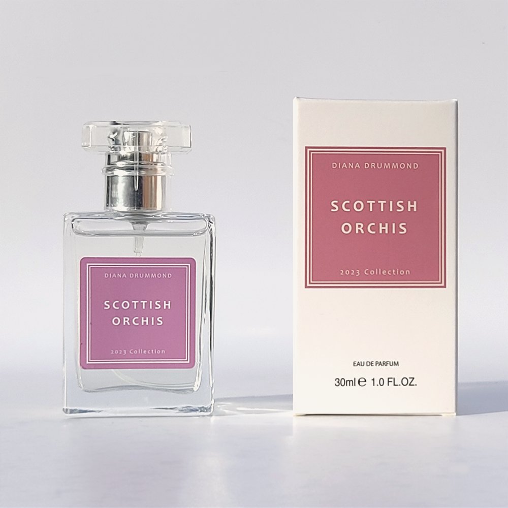 Elegant perfume bottle of DIANA DRUMMOND Scottish Orchis 2023 Scottish edition
