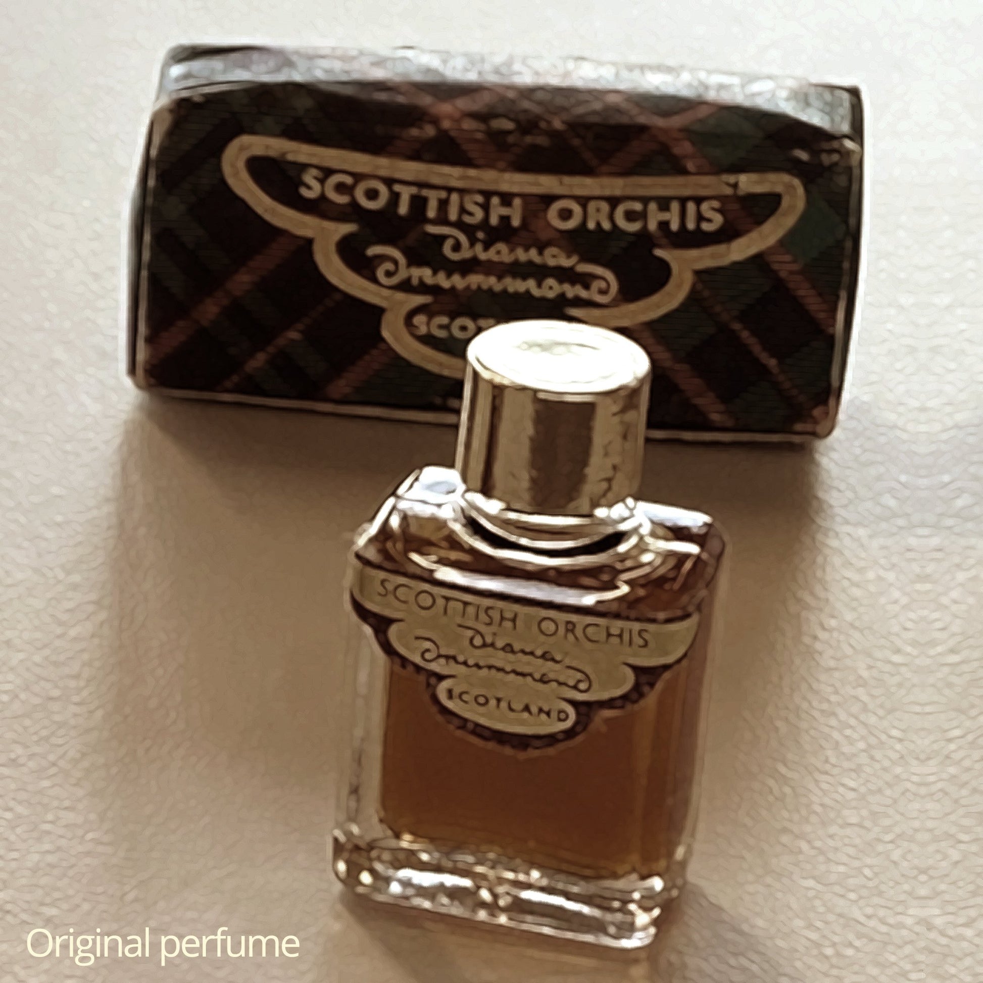 Vintage-style Scottish Orchis fragrance in a refined glass bottle
