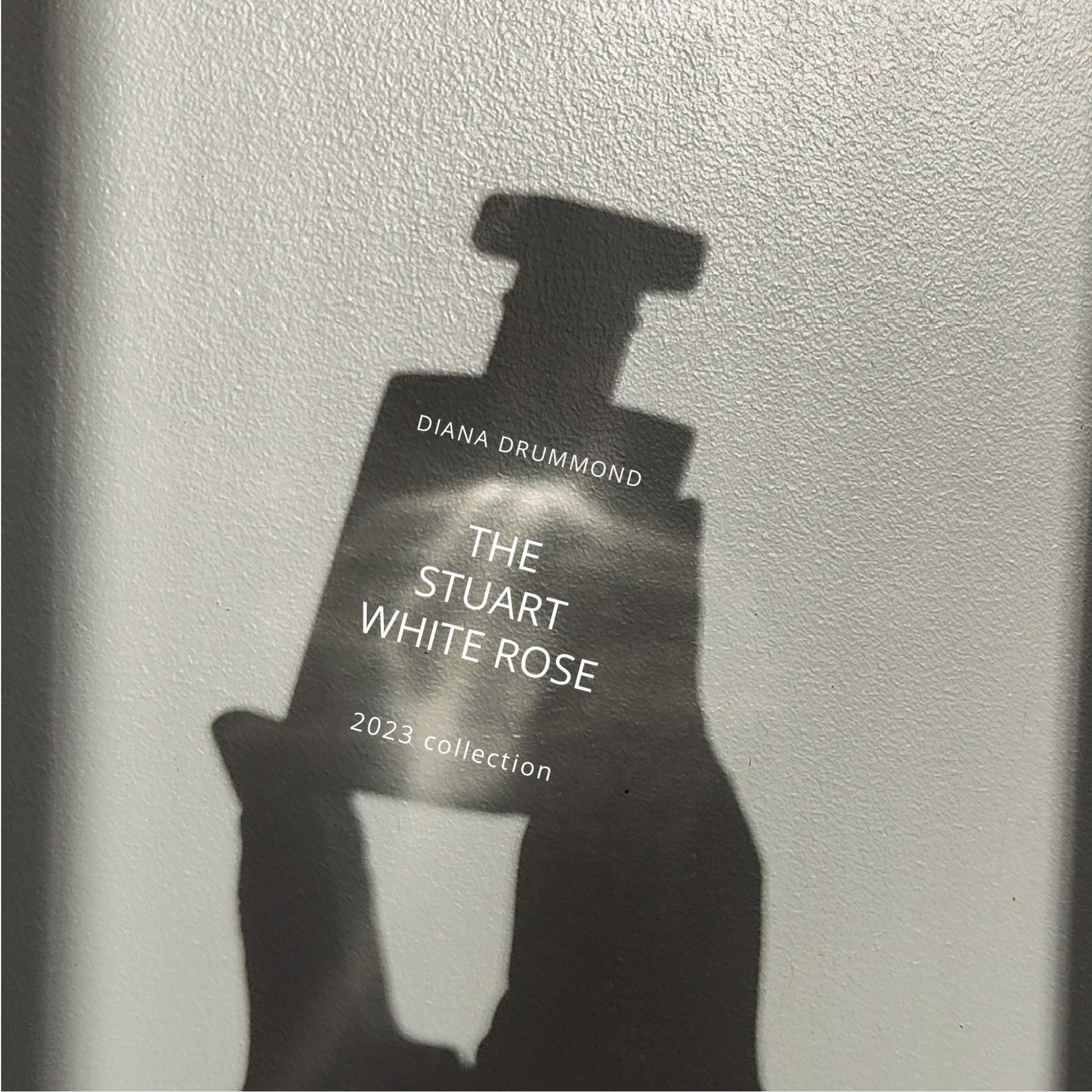 Elegant perfume bottle of DIANA DRUMMOND The Stuart White Rose 2023 Scottish edition