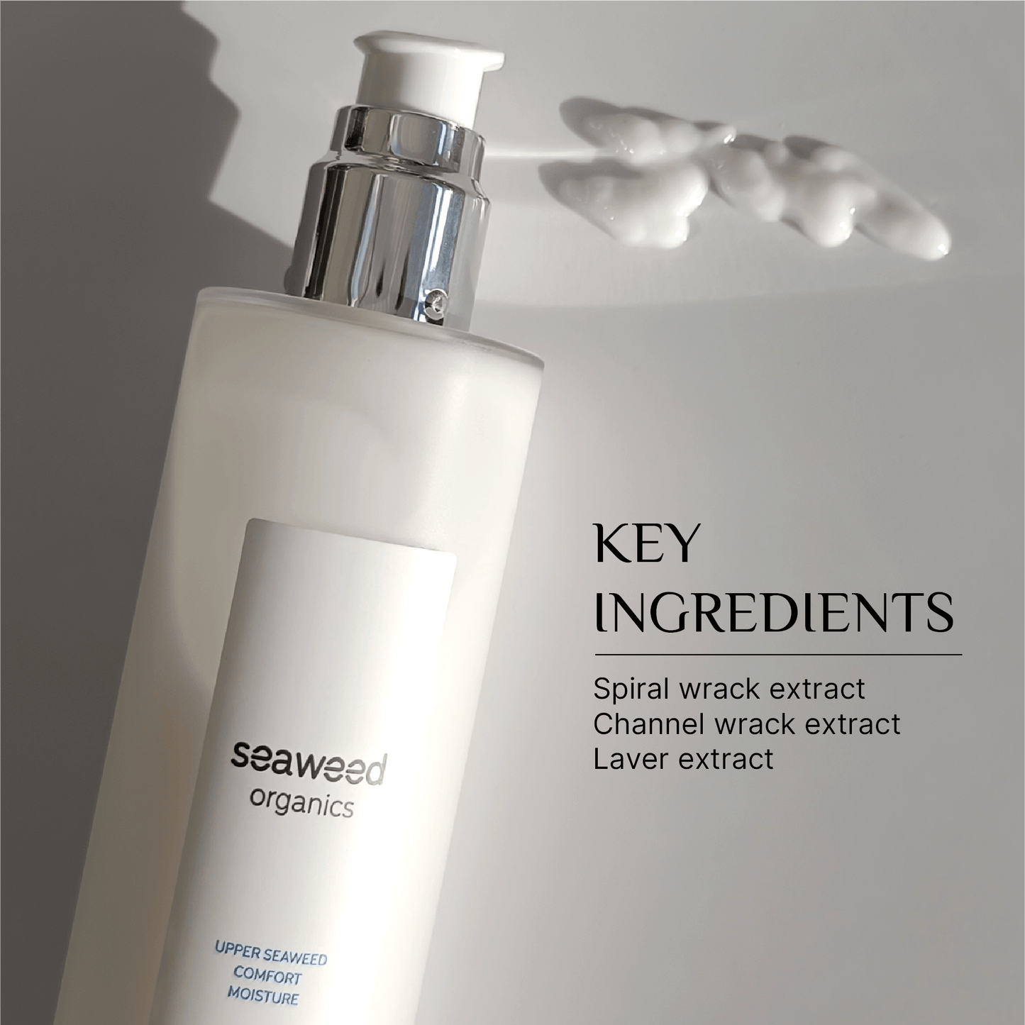 SEAWEED ORGANICS Upper Seaweed Comfort Moisture cream with organic seaweed extract for soothing and hydrating skin. by Diana Drummond