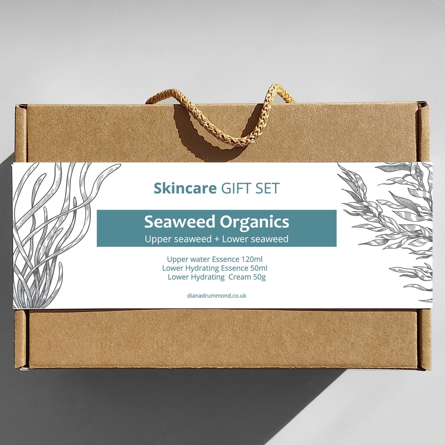 SEAWEED ORGANICS Upper+Lower Skincare Gift Set featuring rejuvenating seaweed-based products for complete facial care, beautifully packaged for the perfect gift. by diana drummond