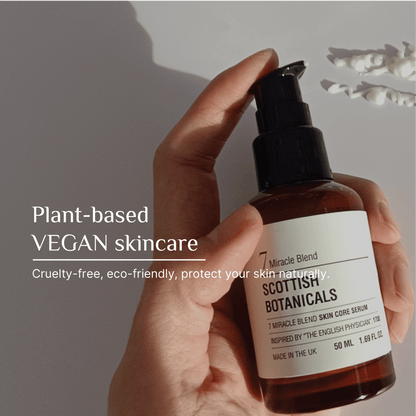 SCOTTISH BOTANICALS 7 Miracle Blend SKIN CORE SERUM – a potent serum featuring a blend of seven powerful botanicals, designed to nourish, repair, and rejuvenate the skin, promoting a radiant and youthful complexion. by diana drummond