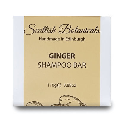 SCOTTISH BOTANICALS Ginger Shampoo Bar – a revitalizing shampoo bar enriched with ginger, designed to cleanse, invigorate, and strengthen hair, leaving it soft, smooth, and full of vitality. by diana drummond