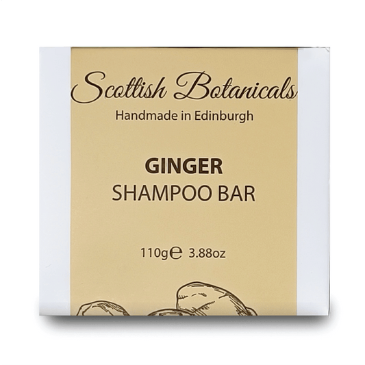 SCOTTISH BOTANICALS Ginger Shampoo Bar – a revitalizing shampoo bar enriched with ginger, designed to cleanse, invigorate, and strengthen hair, leaving it soft, smooth, and full of vitality. by diana drummond