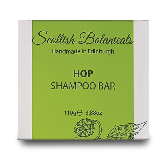 SCOTTISH BOTANICALS Hop Shampoo Bar – a natural shampoo bar infused with hops, designed to gently cleanse, nourish, and strengthen hair, leaving it soft, smooth, and revitalized. by diana drummond
