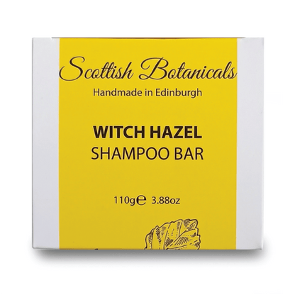 SCOTTISH BOTANICALS Witch Hazel Shampoo Bar – a gentle, natural shampoo bar infused with witch hazel, formulated to cleanse, soothe, and balance the scalp while promoting healthy, shiny hair. by diana drummond