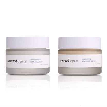 SEAWEED ORGANICS Mid+Lower facial cream gift set featuring nourishing seaweed-based formulas for revitalizing and hydrating the skin. by diana drummond